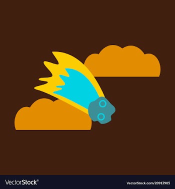 Flame meteorite icon in cartoon style isolated on vector image