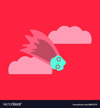 Flame meteorite icon in cartoon style isolated on vector image