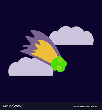 Flame meteorite icon in cartoon style isolated on vector image
