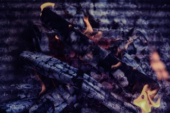 Flame on Burned Woods