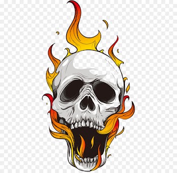 Flame Skull Computer file - Vector skull and flames 