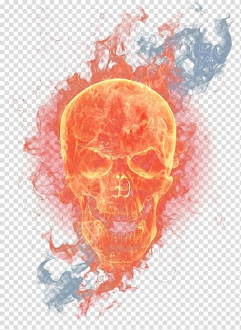 Flame skull material transparent background PNG clipart