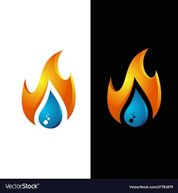 Flame water drop logo template vector image
