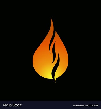 Flame water drop logo template vector image