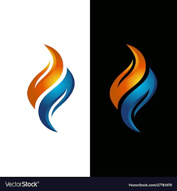 Flame water logo template vector image