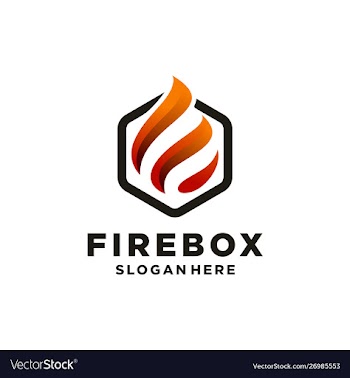 Flame with box logo design ready to use vector image
