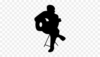 Flamenco Guitar Player Sitting Silhouette Vector - People Sitting Silhouette Png
