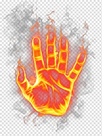 Flaming hand , Flame Fire Icon, Agni palm transparent background PNG clipart