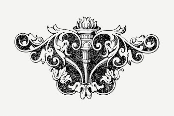 Flaming torch, vintage ornament clipart | Free PSD Illustration - rawpixel