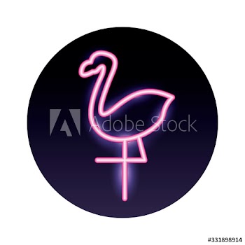 flamingo exotic bird neon light style
