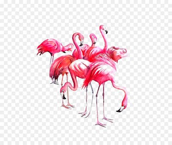 Flamingo Watercolor painting Paper Art - Flamingos 