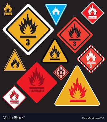 Flammable signs vector image