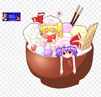 Flandre And Remilia Ice Cream By Alexissuzumiya - Food Cute Anime Chibi