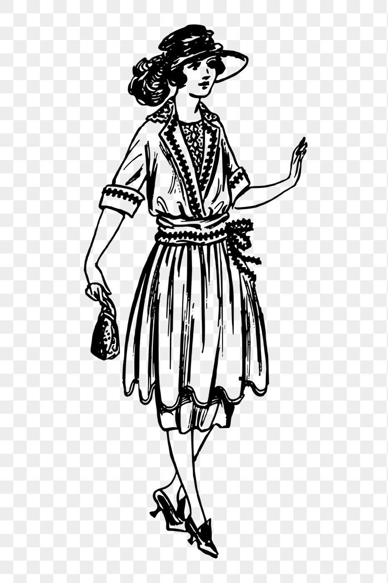 Flapper fashion png sticker illustration, | Free PNG - rawpixel