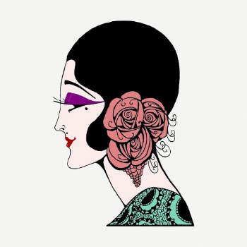 Flapper lady clipart, collage element | Free PSD - rawpixel