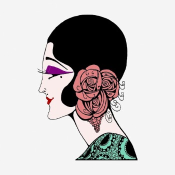 Flapper lady clipart illustration. Free | Free Photo - rawpixel