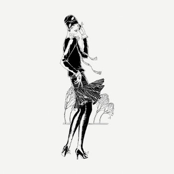 Flapper lady drawing clipart, fashion | Free PSD - rawpixel