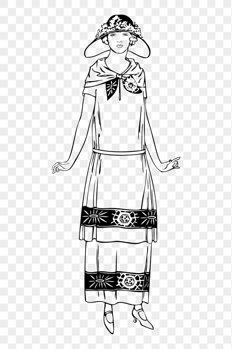 Flapper lady fashion png sticker | Free PNG - rawpixel