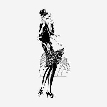 Flapper lady hand drawn illustration. | Free Photo - rawpixel