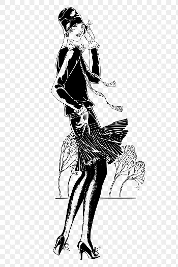 Flapper lady png sticker, fashion | Free PNG - rawpixel