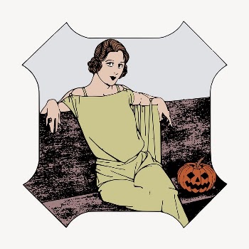 Flapper woman, Halloween clipart, vintage | Free Vector - rawpixel