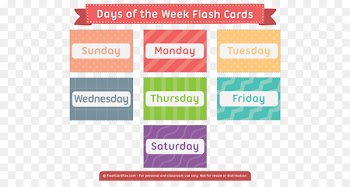 Flashcard Learning English Study skills Names of the days of the week - others 