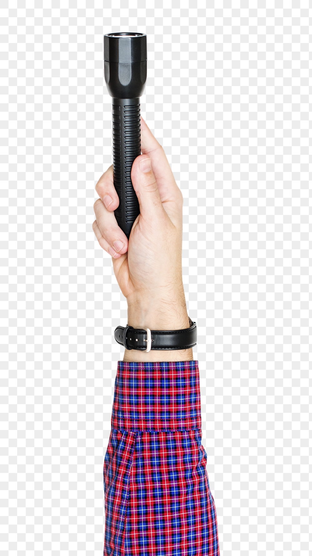 Flashlight png in hand sticker | Free PNG - rawpixel