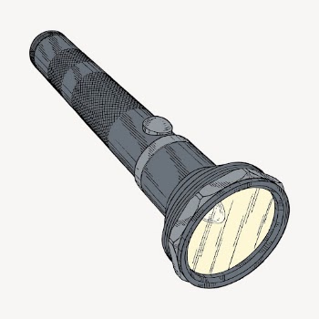 Flashlight torch clipart, color drawing | Free Vector - rawpixel