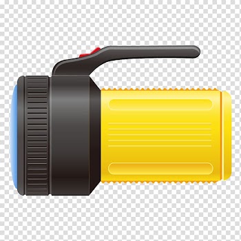 Flashlight Yellow, Yellow flashlight transparent background PNG clipart