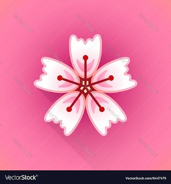  					Flat abstract sakura flower icon vector image														