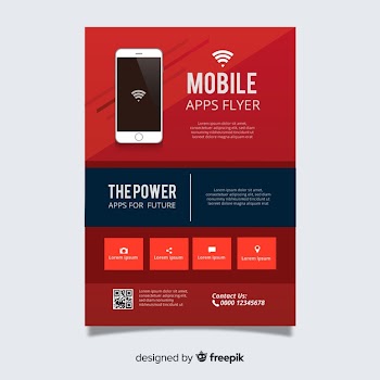 Flat app flyer template