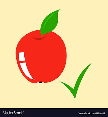 Flat apple with leaf realistic fresh isolated vector image