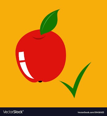 Flat apple with leaf realistic fresh isolated vector image