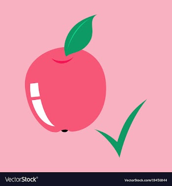 Flat apple with leaf realistic fresh isolated vector image