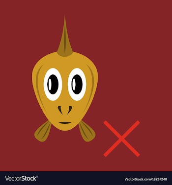 Flat aquarium fish silhouette colorful cartoon vector image