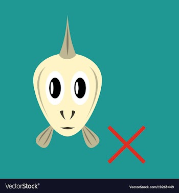 Flat aquarium fish silhouette colorful cartoon vector image