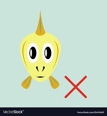 Flat aquarium fish silhouette colorful cartoon vector image