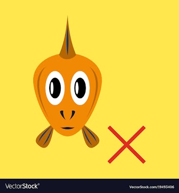 Flat aquarium fish silhouette colorful cartoon vector image