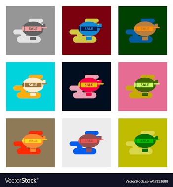 Flat assembly icons of air balloon sale vector image