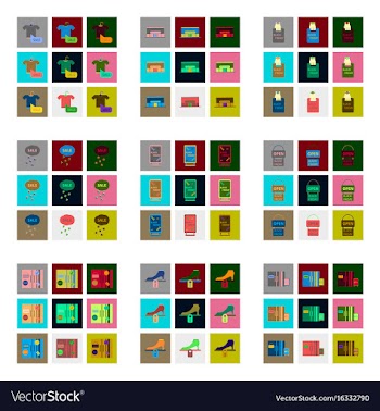 Flat assembly icons of black friday set vector image