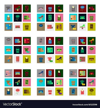 Flat assembly icons of black friday set vector image