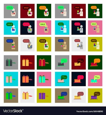 Flat assembly icons of black friday set vector image