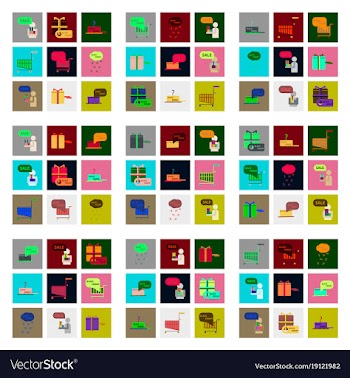 Flat assembly icons of black friday set vector image