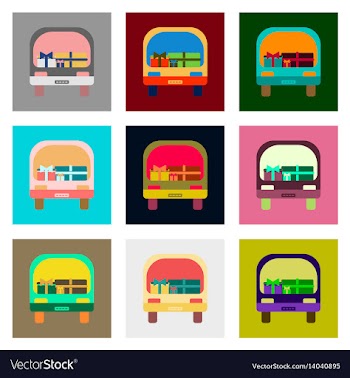 Flat assembly icons of car gifts vector image