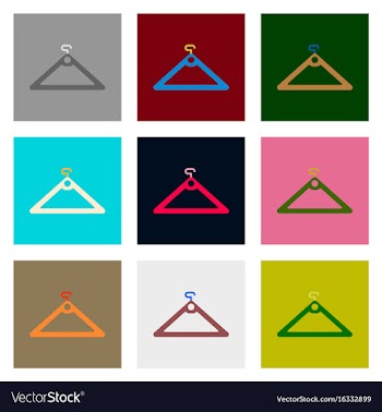 Flat assembly icons of hanger vector image