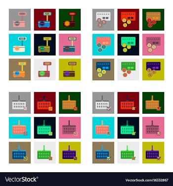 Flat assembly icons of set gifts and discounts vector image