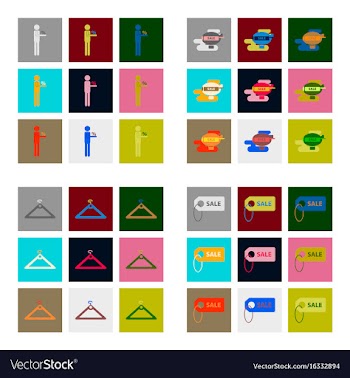 Flat assembly icons of set gifts and discounts vector image