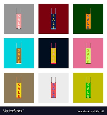 Flat assembly icons of signboard sale vector image