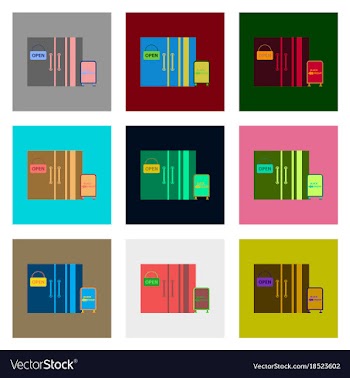 Flat assembly icons of wardrobe sale discounts vector image