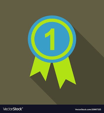 Flat award medal with long shadow sport and vector image